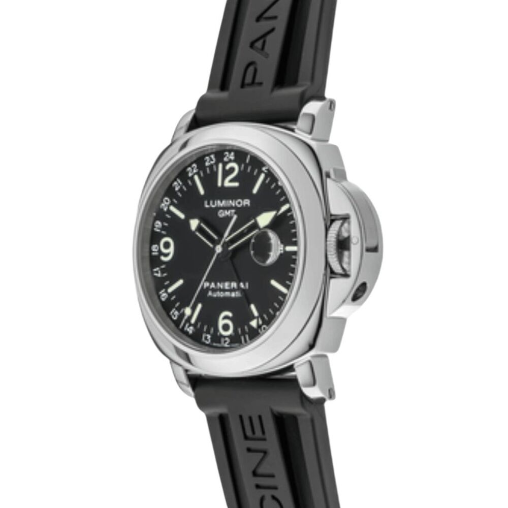 COPY PANERAI LUMINOR GMT Water Resistant Rubber Strap Automatic Black Dial Stain